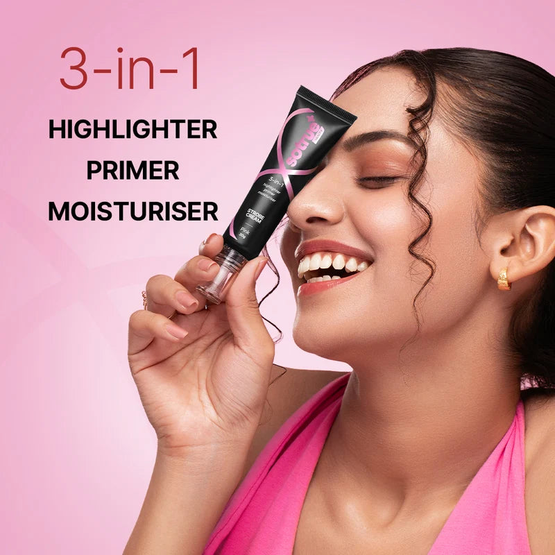 3-in-1 Illuminating Strobe Cream | Pink Instant Celeb-like Glow | Skincare-infused | Non-sticky