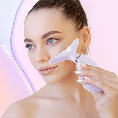 Facial Massager, Anti-Wrinkle Face and Neck Vibrating Aesthetic Treatment with LED Light