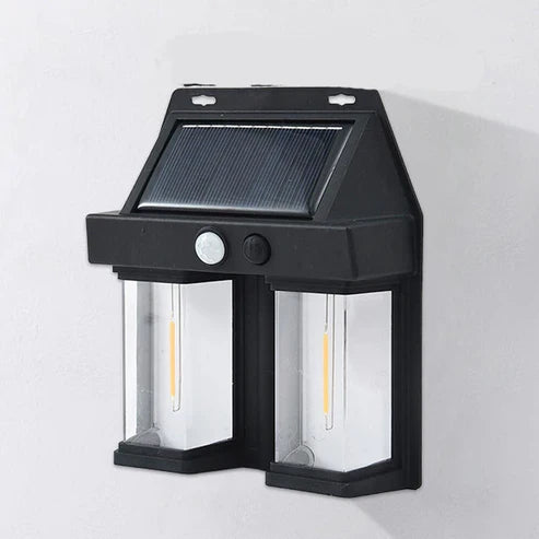 DUAL OUTDOOR SOLAR LIGHT WALL BULB