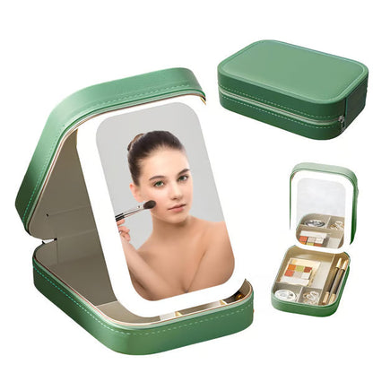 Small Travel LED Makeup Mirror Case with